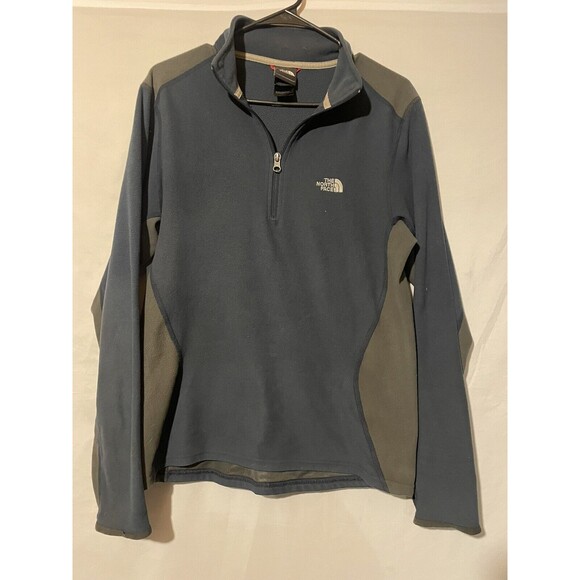North Face Sweater Mens S Dark Blue 1/4 Zip Pullover Sweatshirt Fleece Casual - Picture 1 of 10